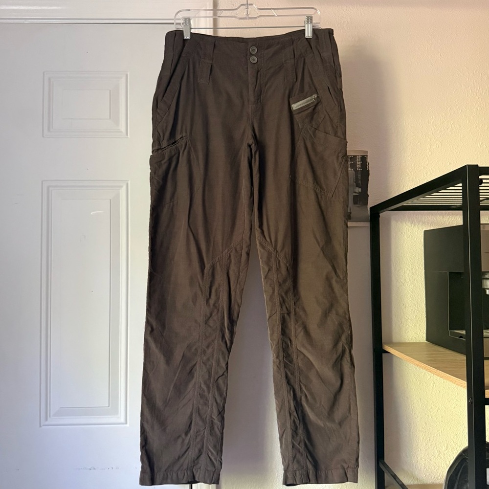 PETE & GRETA Johnny was brown cotton corduroy cargo slim leg cropped pants